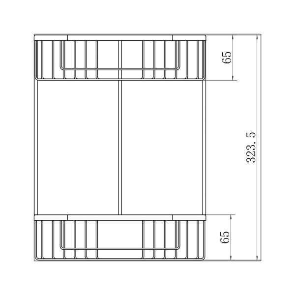 Полка Fashun двухсекц. подвесная для ванной комн. SUS201 хром (A335-1)