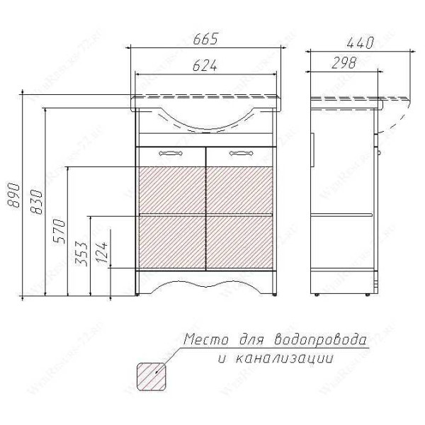 Тумба напольная Домино Классика 65 RICH белое дерево (DR6016T)