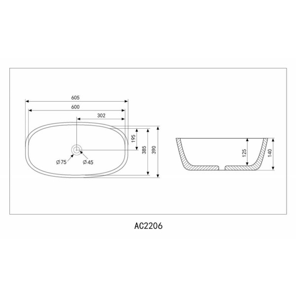 Раковина накладная ABBER Rechteck 60,5x39 черная (AC2206MB) Раковина накладная ABBER Rechteck 60,5x39 черная (AC2206MB)