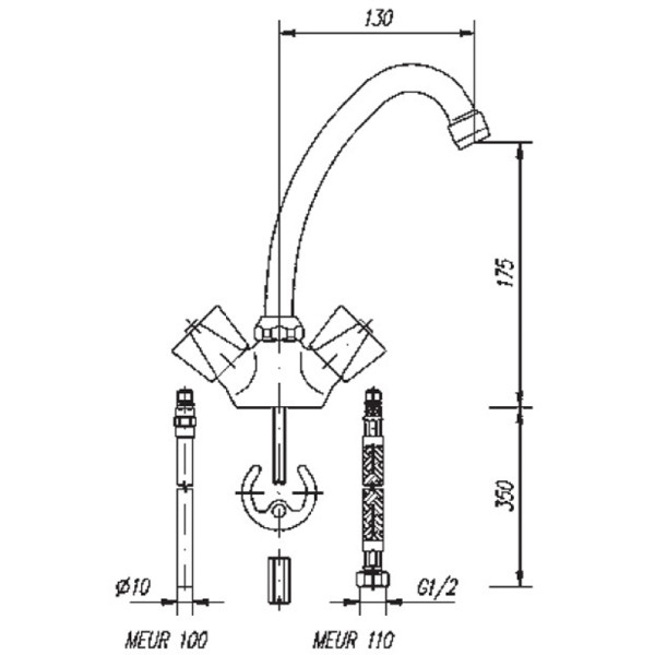 Смеситель для кухни Mofem Treff 105 Cer 130 (140-0018-25)