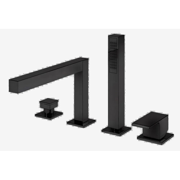 Смеситель на борт ванны Cezares Porta с выдвижным душем и переключателем, черный матовый (PORTA-BVDM4-NOP) Смеситель на борт ванны Cezares Porta с выдвижным душем и переключателем, черный матовый (PORTA-BVDM4-NOP)