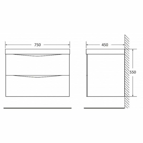 Тумба подвесная BelBagno Marino 75 Rovere Nature (MARINO-750-2C-SO-RN-P)