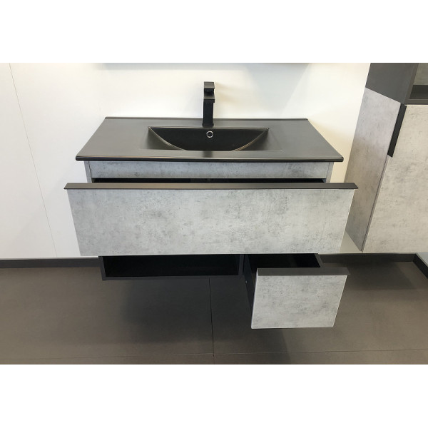 Тумба подвесная с раковиной Comforty Франкфурт 900x465x560 дуб светлый/черный (00-00006503) Тумба подвесная с раковиной Comforty Франкфурт 900x465x560 дуб светлый/черный (00-00006503)