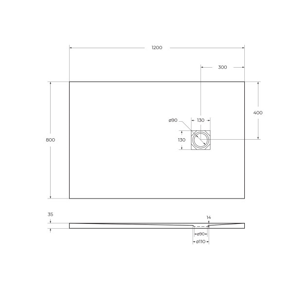 Душевой поддон BelBagno Uno 120x80x3,5 белый (TRAY-MR-UNO-AH-120/80-3,5-W-NO)