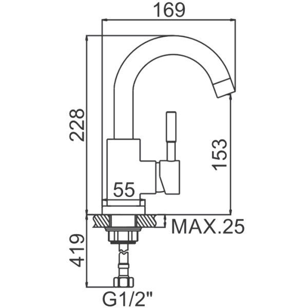 Смеситель для раковины Ledeme хром (L1098-3) Смеситель для раковины Ledeme хром (L1098-3)
