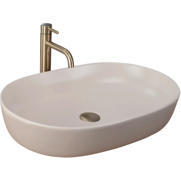 Раковина накладная REA Cleo Beige mat 60,5x41x14 бежевая матовая (REA-U9655)