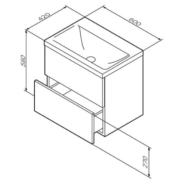 Тумба подвесная AM.PM Gem 60 (M90FHX06022WG) Тумба подвесная AM.PM Gem 60 (M90FHX06022WG)