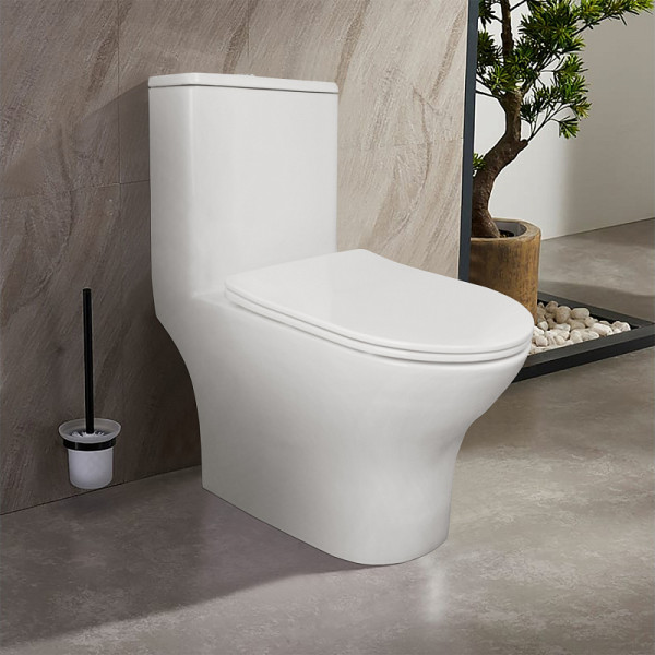 Унитаз напольный Azario Terni 350x670x760 с сиденьем с микролифтом белый (AZ-8618T)