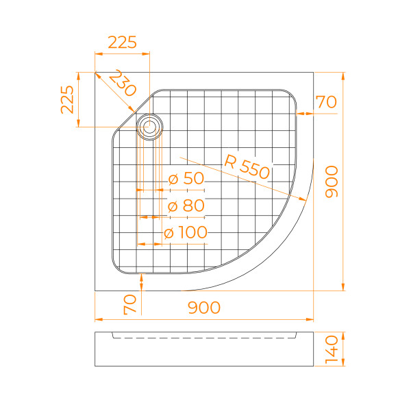 Душевой поддон RGW SMC/R W 90x90 белый (57350499-01)