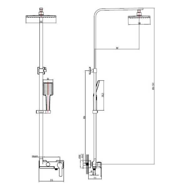 Система душевая SMARTsant Смарт-Велнес (SM1607BK) черная Система душевая SMARTsant Смарт-Велнес (SM1607BK) черная