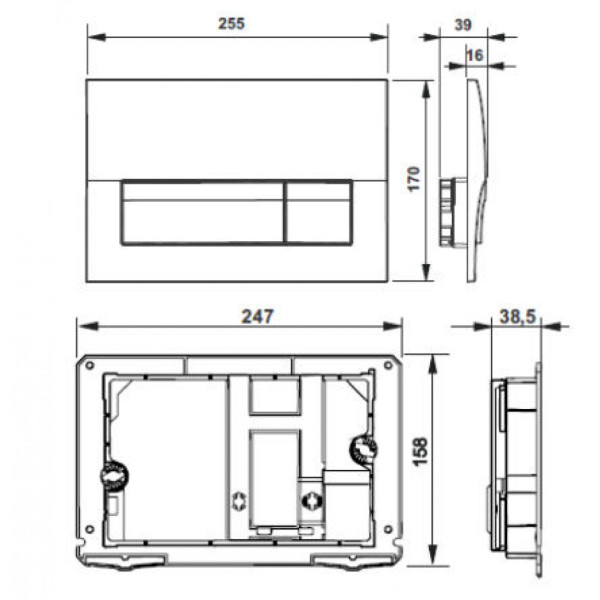 Клавиша смывная Roca In-Wall хром глянцевый (7.8901.1.70B.1) Клавиша смывная Roca In-Wall хром глянцевый (7.8901.1.70B.1)