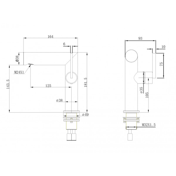Смеситель для раковины Abber Perfekte 316 оружейная сталь брашированная (AF8A10BGG) Смеситель для раковины Abber Perfekte 316 оружейная сталь брашированная (AF8A10BGG)