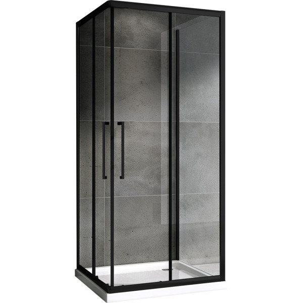 Душевой уголок Abber Schwarzer Diamant 80x80 стекло прозрачное, профиль черный (AG02080BH-S80B)