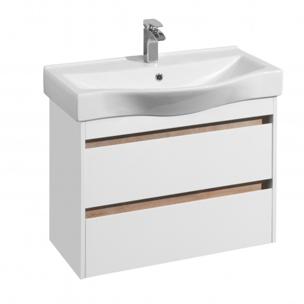 Тумба подвесная Aquaton Нортон 760x357x554 белый, дуб эндгрейн (1.A248.9.01N.T01.0)