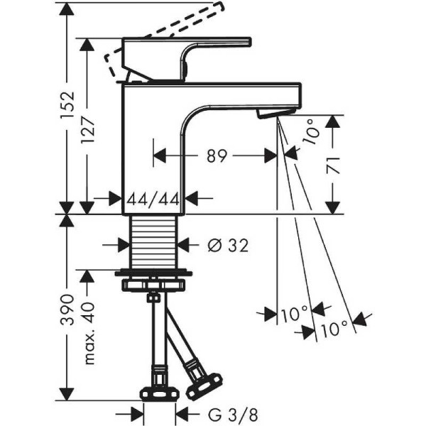 Смеситель для раковины Hansgrohe Vernis Sh черный (71567670)