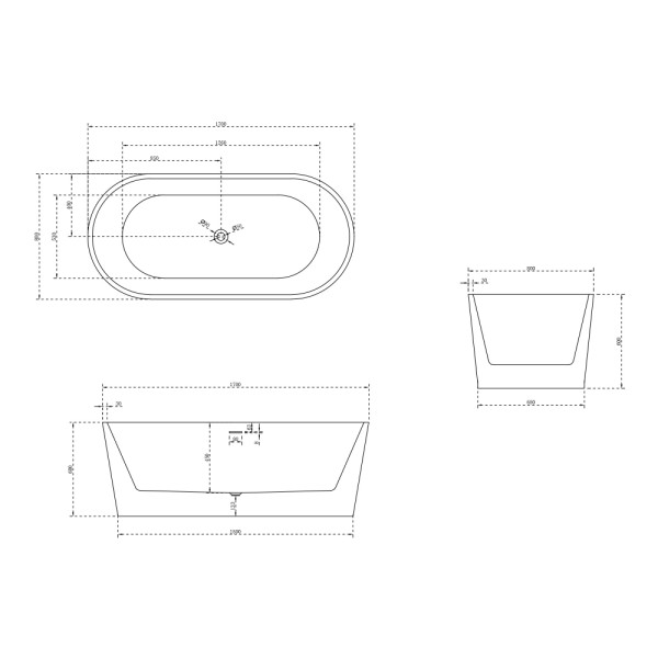 Ванна акриловая Abber 170x80 белая матовая (AB9209MW)