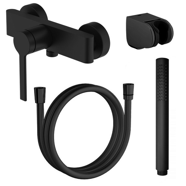 Смеситель для душа Azario Vincente с душевым комплектом черный (AZ-VRZ338326PA)