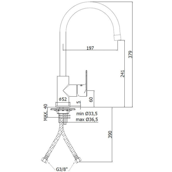 Смеситель для кухни Paffoni Lime хром (LM180CR)