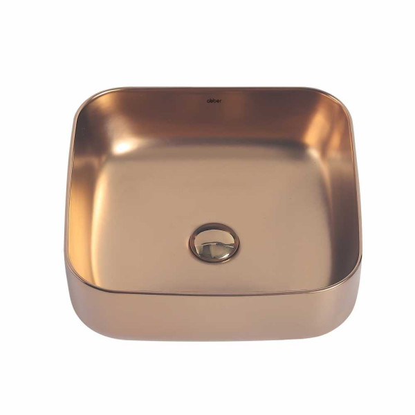 Раковина накладная Abber Rechteck розовое золото матовое (AC2211MRG)