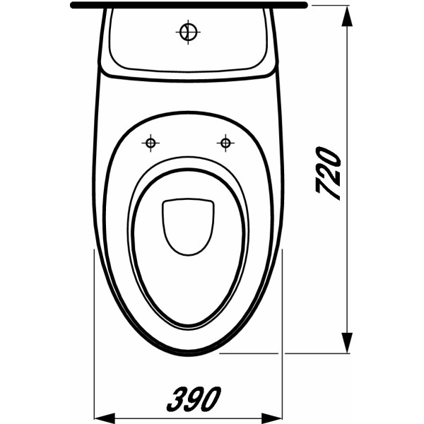 Унитаз напольный Laufen IL BagnoAlessi 720х390х465 (8.2297.6.400.000.1)