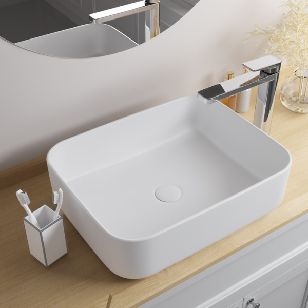 Раковина накладная Iddis Bridge 39x50 белая матовая (BRIWM05i27)