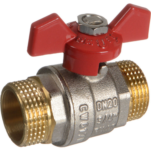 Кран 3/4" НН шаровый TeRma RED (красная бабочка) (31025)