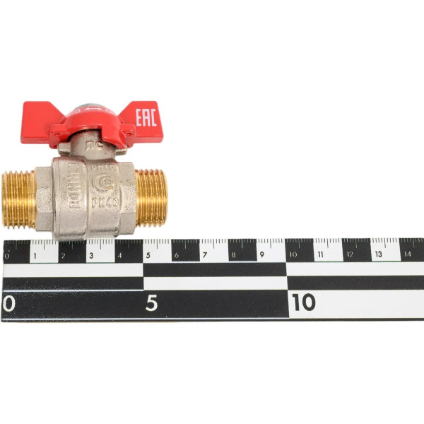 Кран 1/2" НН шаровый Rommer (ГОСТ, красная бабочка) RBV-0007-2410215 Кран 1/2" НН шаровый Rommer (ГОСТ, красная бабочка) RBV-0007-2410215