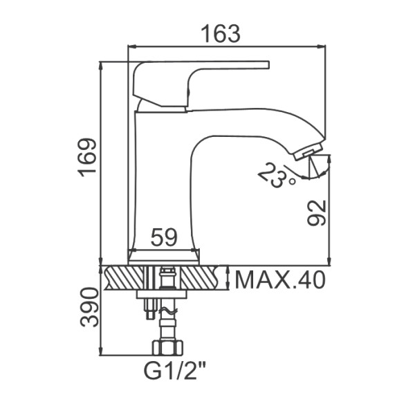 Смеситель для раковины Ledeme хром (L1044)