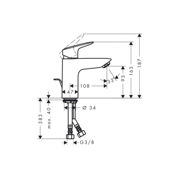 Смеситель для раковины Hansgrohe Logis 100 (71101000) Смеситель для раковины Hansgrohe Logis 100 (71101000)