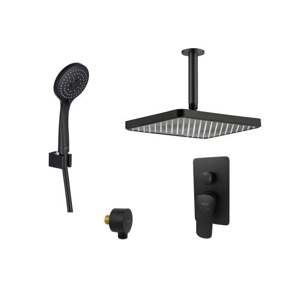 Душевая система Aquatek Вега Set 4 в 1 (AQ1046MB+AQ2071MB+AQ2454MB+AQ2010MB) черная (AQ1073MB)