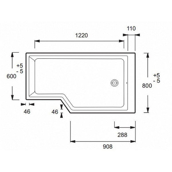 Ванна акриловая Jacob Delafon Bain-Douche neo 150*80 R (E6D119R-00)