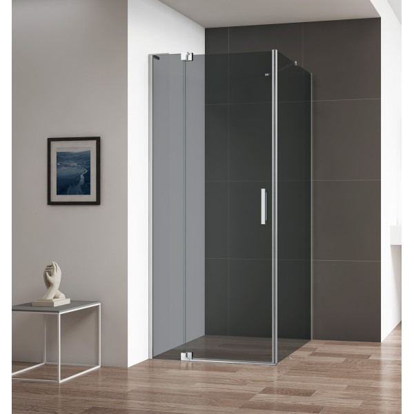 Душевой уголок Cezares Slider 100x80x195 стекло серый, профиль хром (SLIDER-AH-1-80-100/110-GRIGIO-Cr)