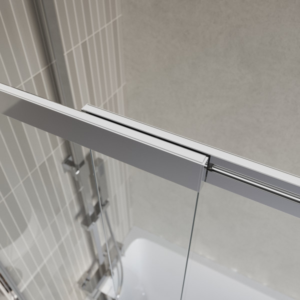 Шторка душевая для ванны BelBagno Luce 100x145 стекло прозрачное, профиль хром (LUCE-VF-11-100/145-C-Cr)