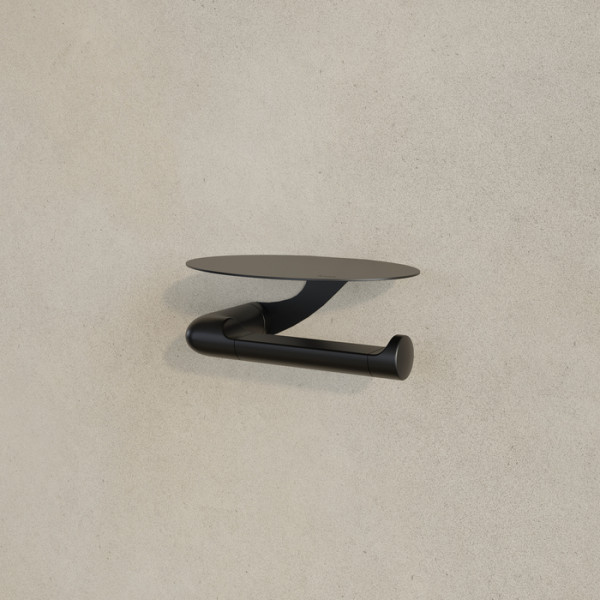 Бумагодержатель NOA с овальной полкой нержавеющая сталь черный матовый Iddis (NOABL00i43)
