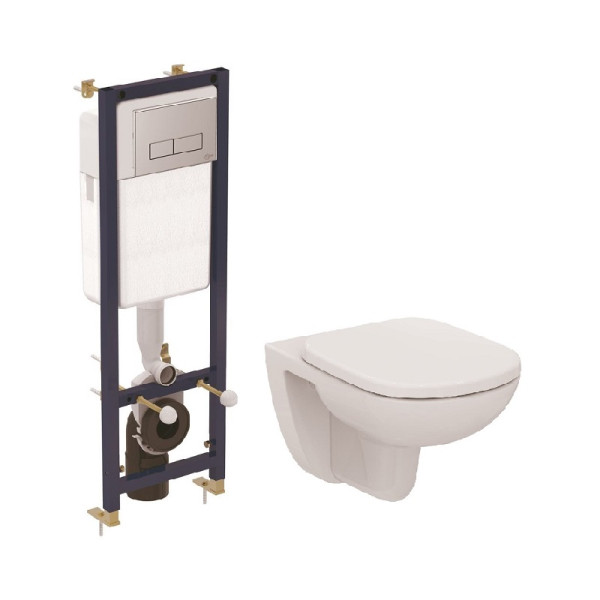 Инсталляция для подвесного унитаза TEMPO Ideal Standart (Инсталляция W3710AA+унитаз подвесной T331101+сиденье с микролифтом T679401) (W990101)