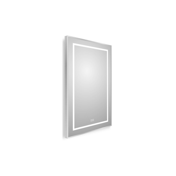 Зеркало BelBagno 500x32x800 в алюминиевой раме со встроенным светильником сенсорным выключателем и подогревом (SPC-KRAFT-500-800-LED-TCH-WARM)