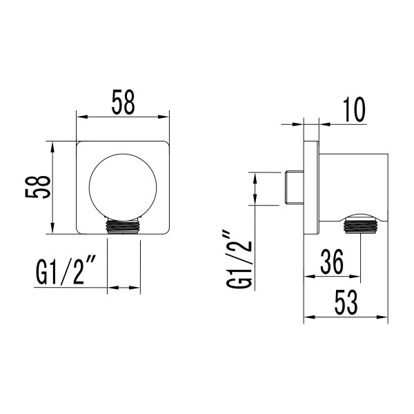 Подключение для душевого шланга Lemark (LM3783BL)