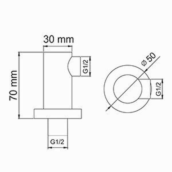 Подключение для шланга WasserKRAFT хром (A102)