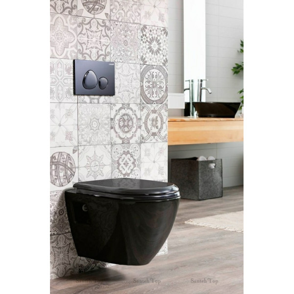 Клавиша смывная Creavit SPA черный глянцевый (GP7002.02) Клавиша смывная Creavit SPA черный глянцевый (GP7002.02)