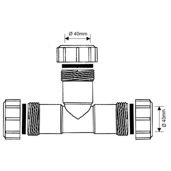 Тройник McAlpine Ду 40 (белый) (40E-WH)