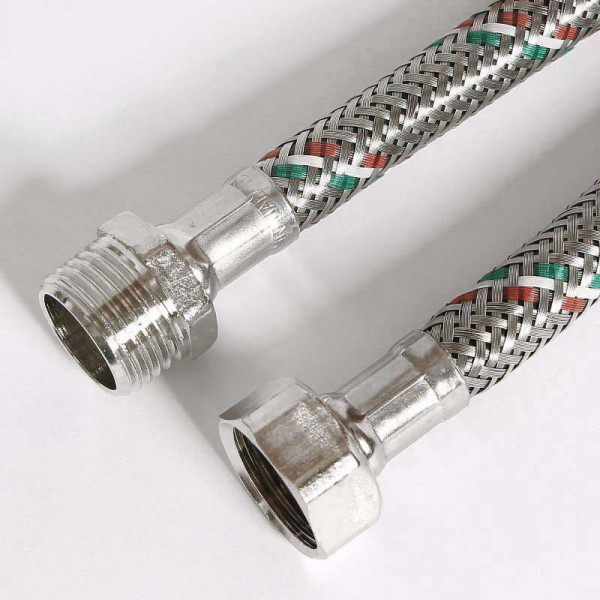 Подводка гибкая Uni-Fitt 500 мм 1/2" НВ DN 8 оплётка из нерж. стали (501S2005) Подводка гибкая Uni-Fitt 500 мм 1/2" НВ DN 8 оплётка из нерж. стали (501S2005)