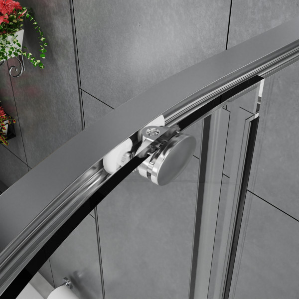 Душевой уголок Azario Shanghai 90x90x195 стекло прозрачное, профиль черный матовый (AZ-R43-90-MB-CL)