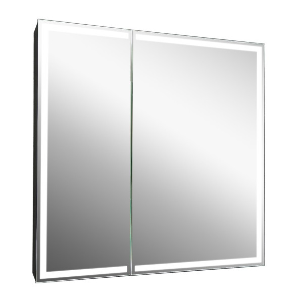 Шкаф зеркальный Континент Mirror Box black Led 800х800 (МВК052)