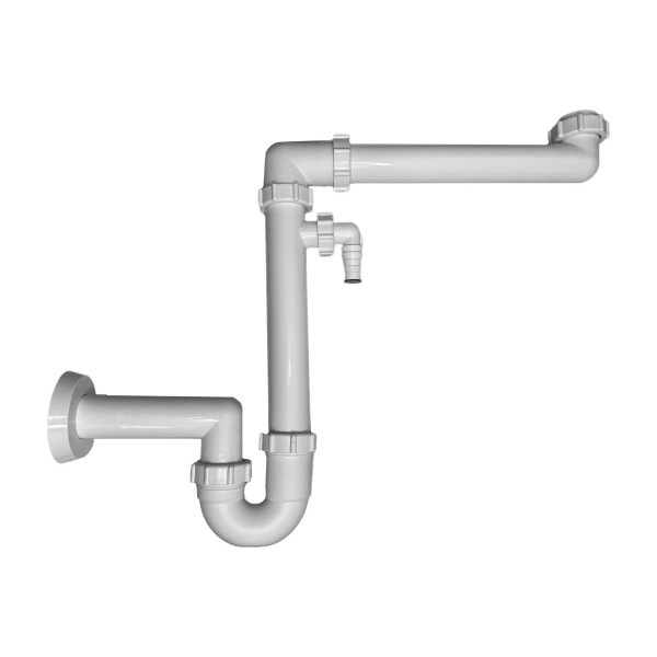 Сифон Miano 40 мм. трубный S-образный с выпуском 1 1/2"x70 мм. и 1-м отводом (M0433) Сифон Miano 40 мм. трубный S-образный с выпуском 1 1/2"x70 мм. и 1-м отводом (M0433)