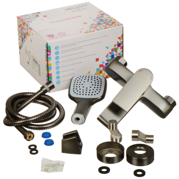 Смеситель для ванны и душа Melodia della vita Waltz оружейная сталь (MDV30140gn)