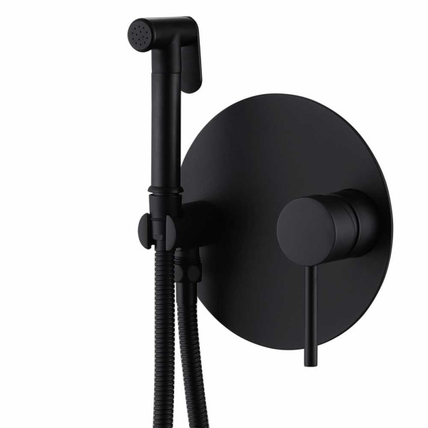 Смеситель с гигиеническим душем Abber Emotion черный матовый (AF8826B)