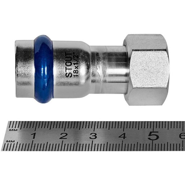 Переход 18х1/2"B с накидной гайкой Stout SSS-2026 ВПр-ВР (нерж.ст., пресс) SSS-2026-001812 Переход 18х1/2"B с накидной гайкой Stout SSS-2026 ВПр-ВР (нерж.ст., пресс) SSS-2026-001812