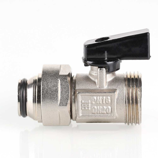 Кран 3/4"х3/4"(18) евроконус шаровой коллекторный Valtec (черный флажок) VTc.720.NE.0005