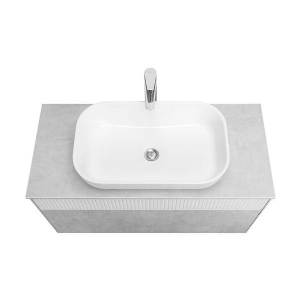 Тумба-умывальник Aquaton 100 Марбл Слэйт\Белый матовый/1A73313KLK010 Раковина Лола 60 (1A2763K4MH4C0)