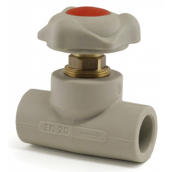 Вентиль PP-R 50 мм. "EKOPLASTIK" (серый) Вентиль PP-R 50 мм. "EKOPLASTIK" (серый)